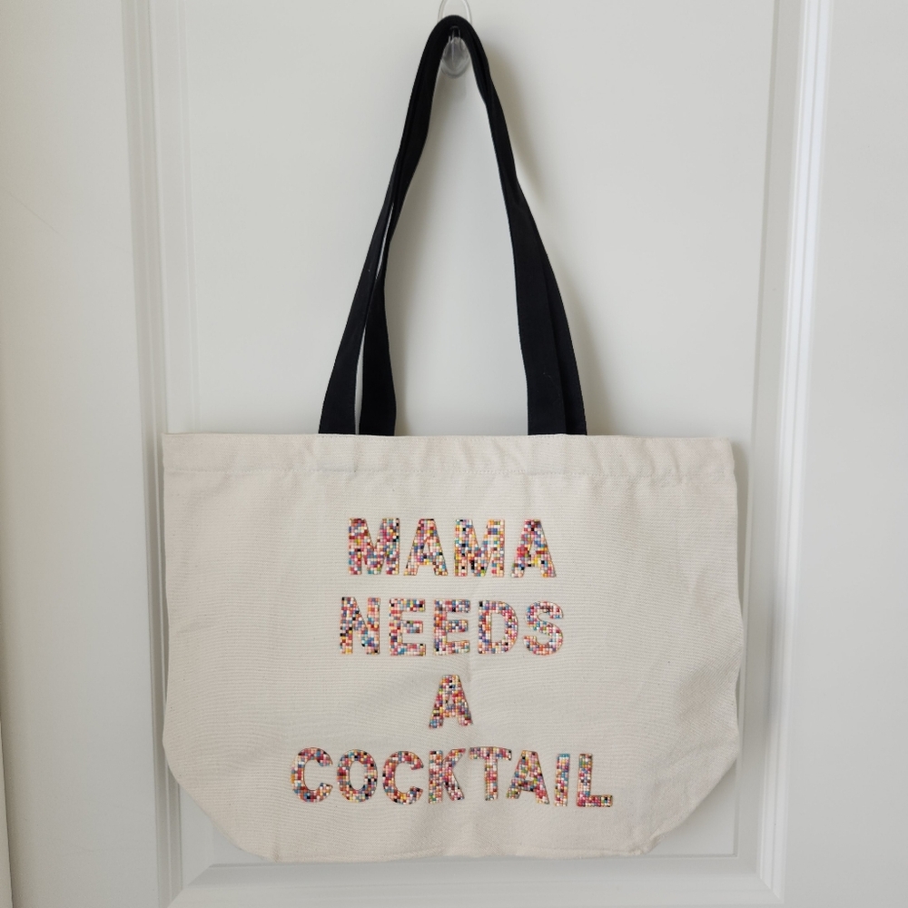 Cream and Black Everyday Tote Bag